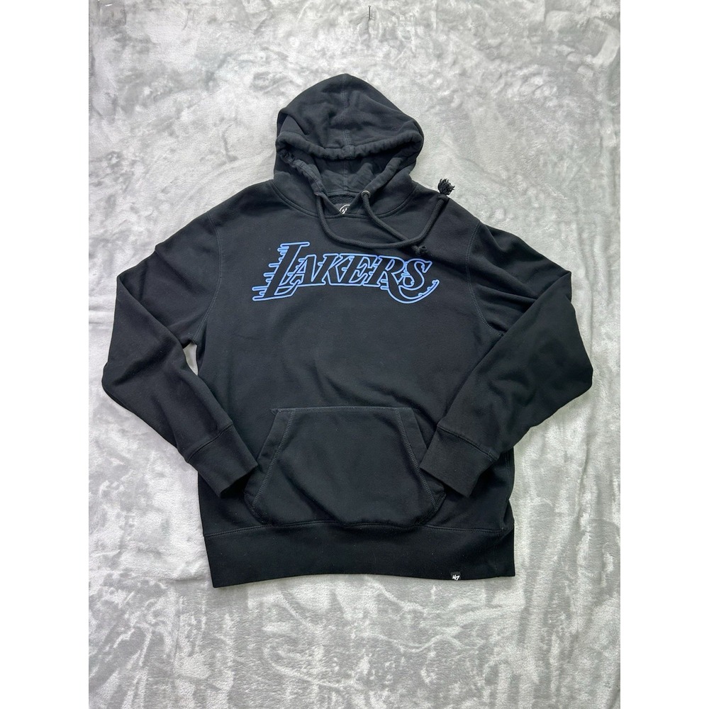 Los Angeles Lakers NBA Pullover Hoodie '47 Mens Large Blue/Black Drawstring